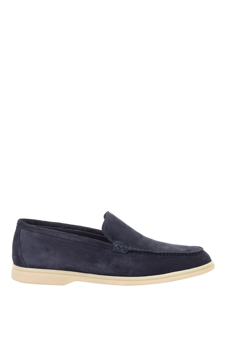 Cesare di Napoli man blue suede loafers for men купить с ценами и фото 172137 - photo 1