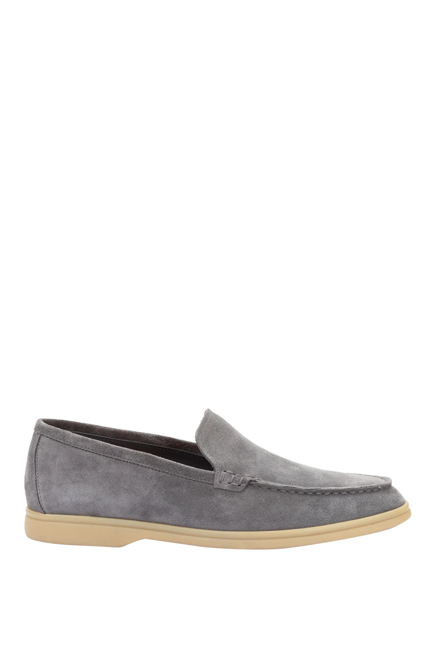 Cesare di Napoli man gray suede loafers for men купить с ценами и фото 172138 - photo 1