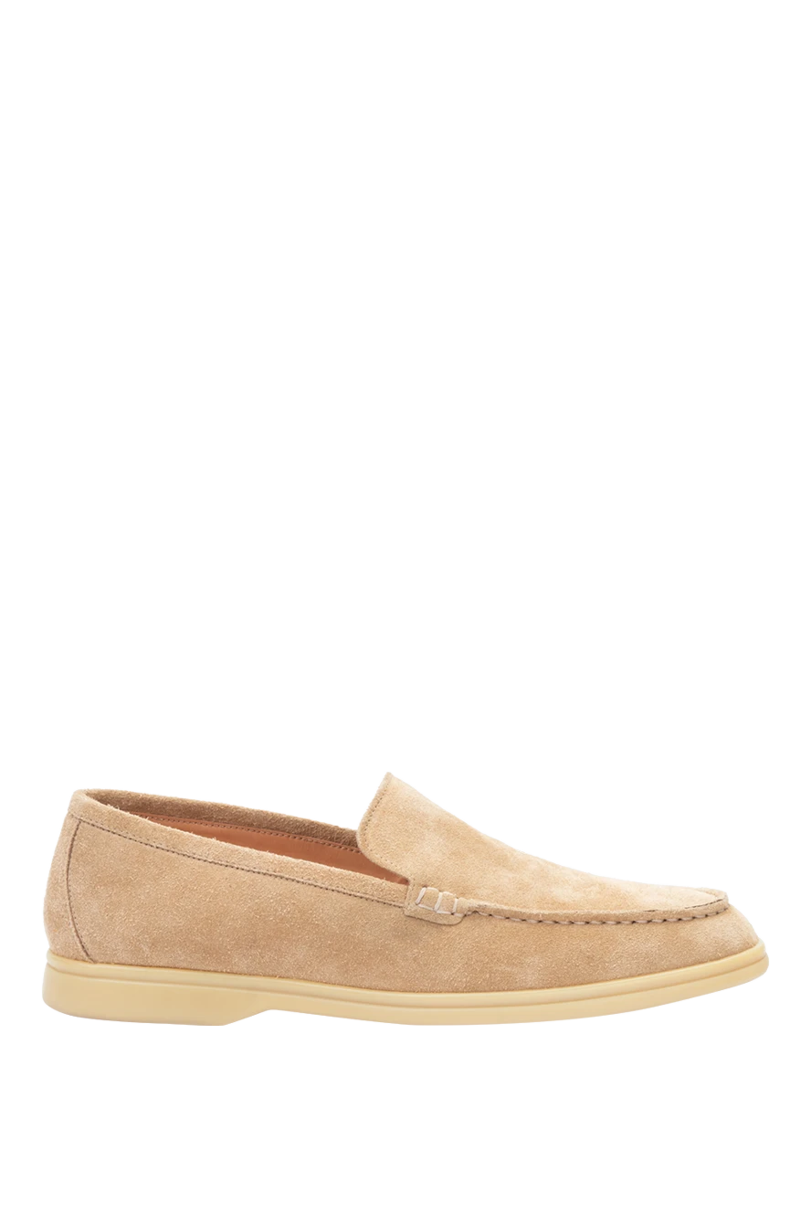 Cesare di Napoli man men's beige suede loafers купить с ценами и фото 172139 - photo 1