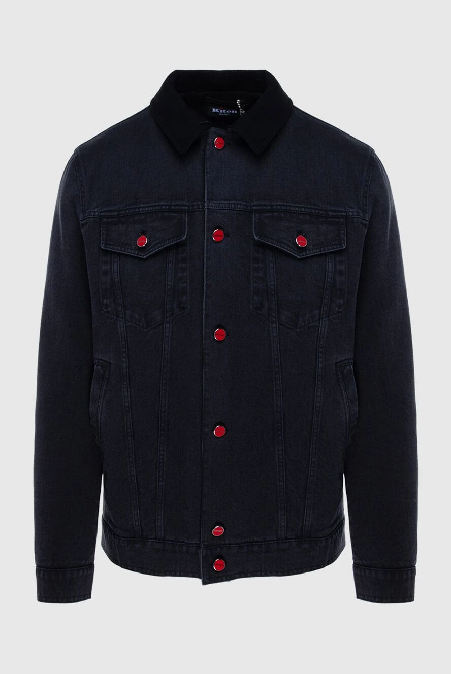 Kiton man black cotton and elastane denim jacket for men 172154 - photo 1