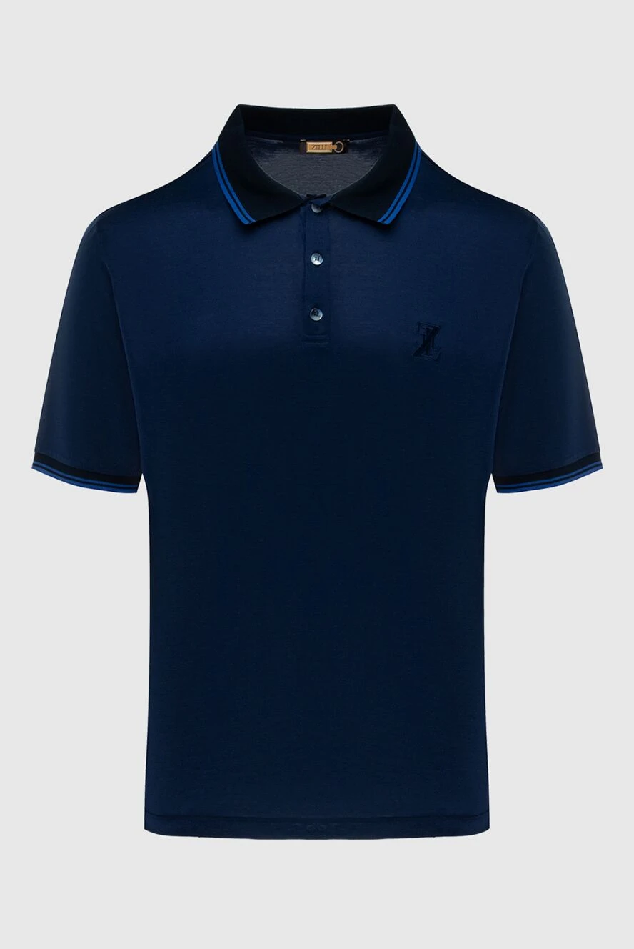 Zilli man cotton and silk polo blue for men купить с ценами и фото 172272 - photo 1