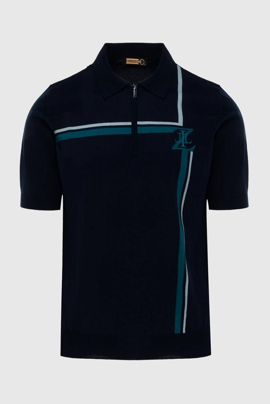 Zilli man cotton and silk polo blue for men купить с ценами и фото 172279 - photo 1