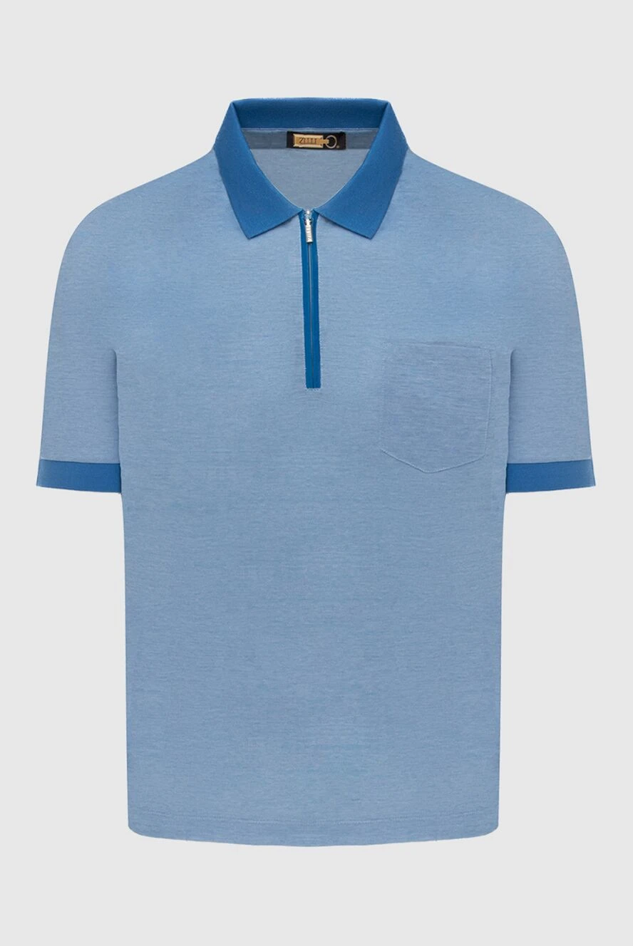 Zilli man blue cotton polo for men купить с ценами и фото 172283 - photo 1