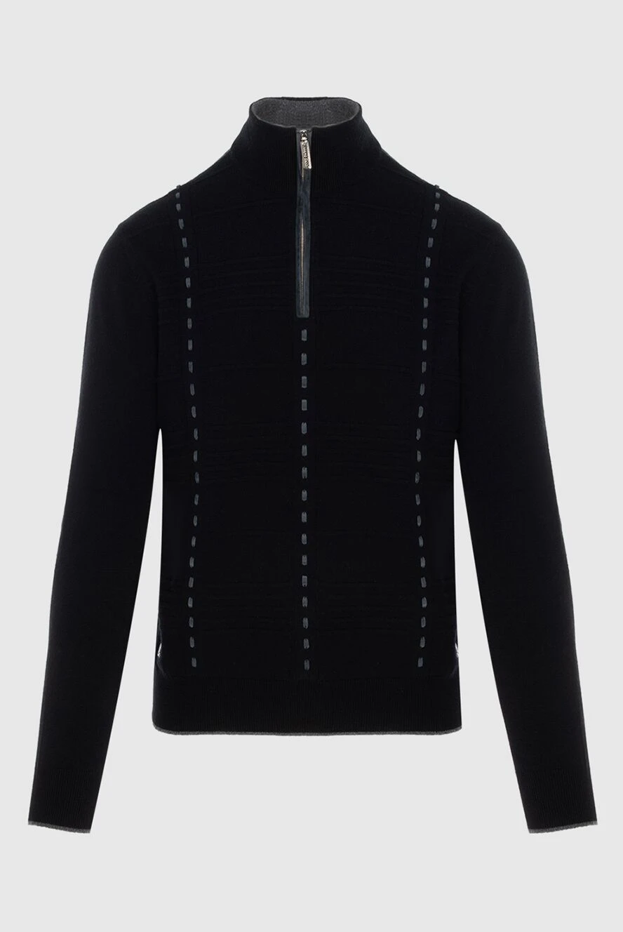 Stefano Ricci black cashmere and suede tee for men 172324 - photo 1