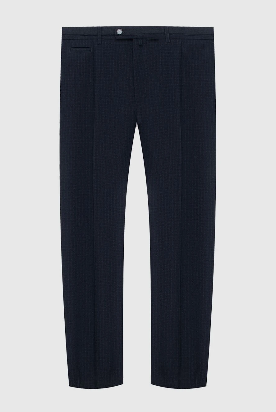 Stefano Ricci blue wool trousers with logo for men 172380 - photo 1