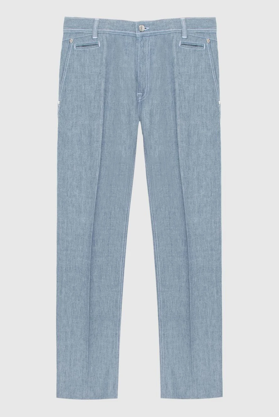 Stefano Ricci брюки из натурального хлопка светлый меланж 172381 - фото 1