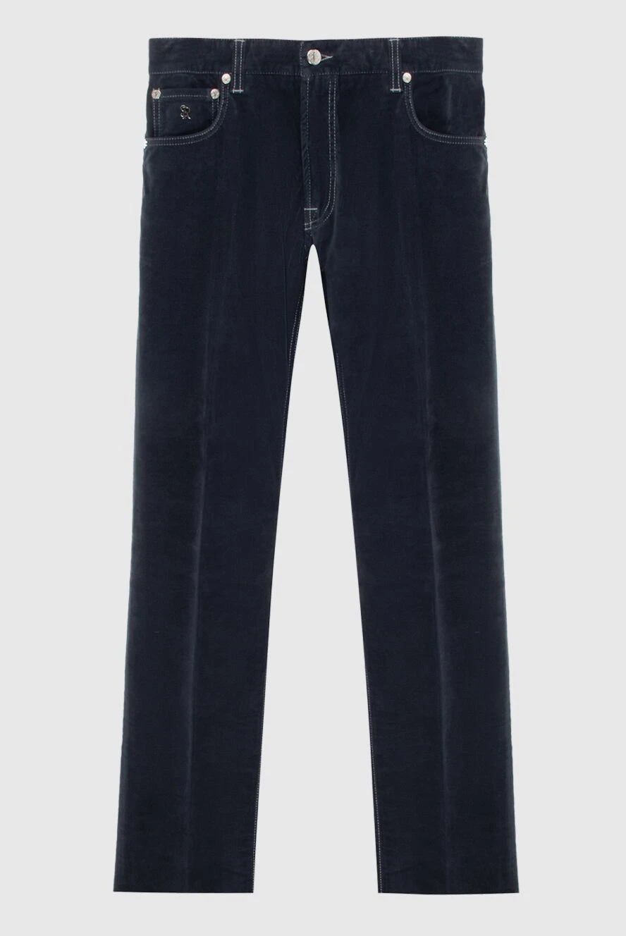 Stefano Ricci dark grey cotton cashmere blend jeans with contrast stitching 172391 - photo 1