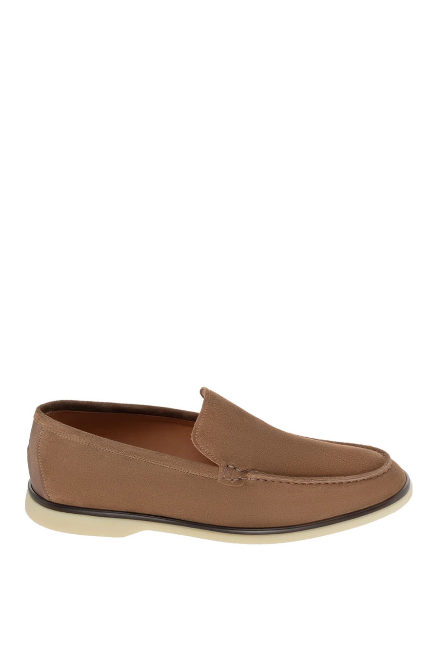 Cesare di Napoli man brown suede loafers for men купить с ценами и фото 172398 - photo 1