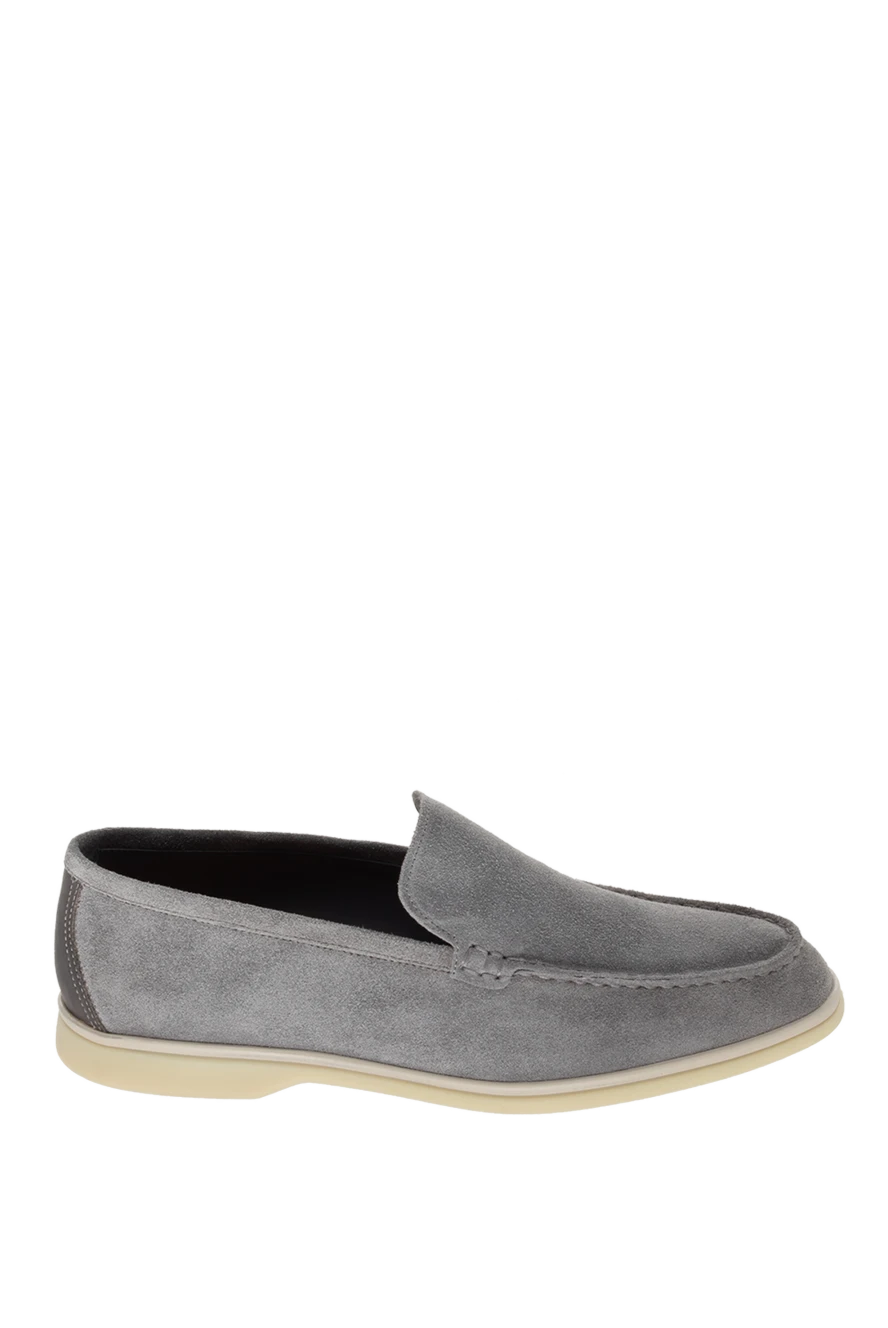 Cesare di Napoli man gray suede loafers for men купить с ценами и фото 172399 - photo 1