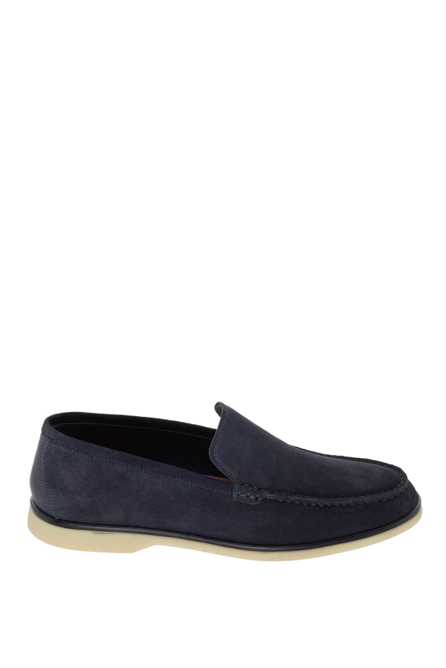 Cesare di Napoli man blue suede loafers for men купить с ценами и фото 172400 - photo 1