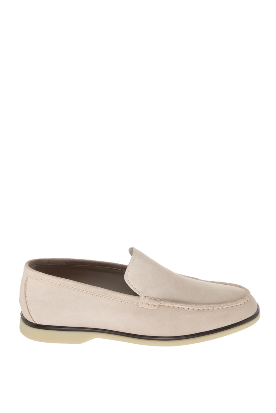 Cesare di Napoli man beige suede loafers for men купить с ценами и фото 172402 - photo 1