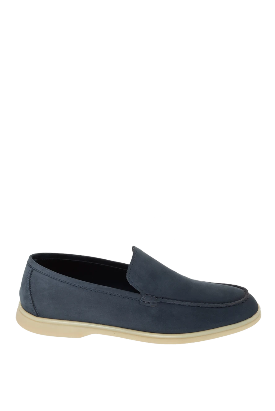 Cesare di Napoli man blue nubuck loafers for men купить с ценами и фото 172405 - photo 1