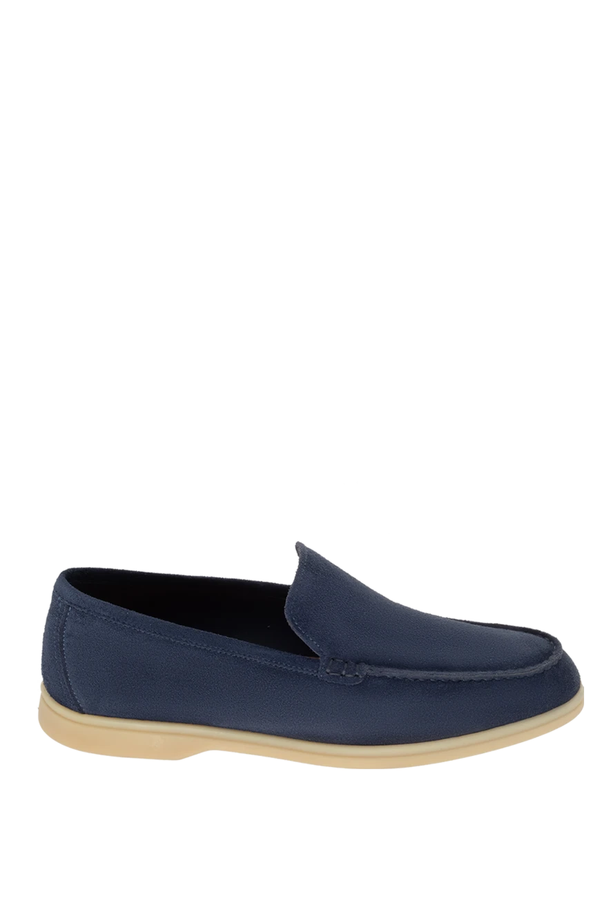 Cesare di Napoli man blue suede loafers for men купить с ценами и фото 172407 - photo 1