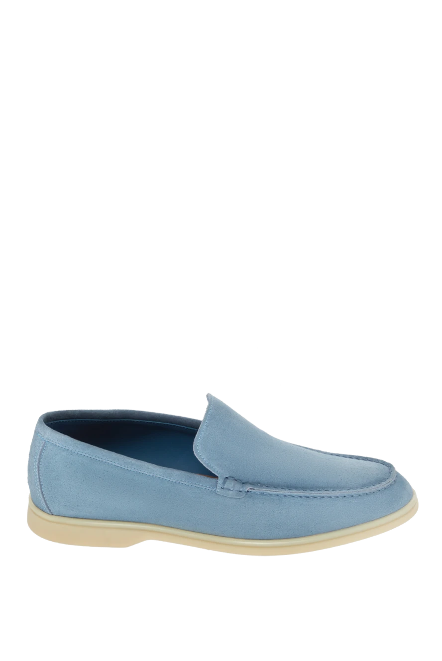 Cesare di Napoli man blue suede loafers for men купить с ценами и фото 172410 - photo 1