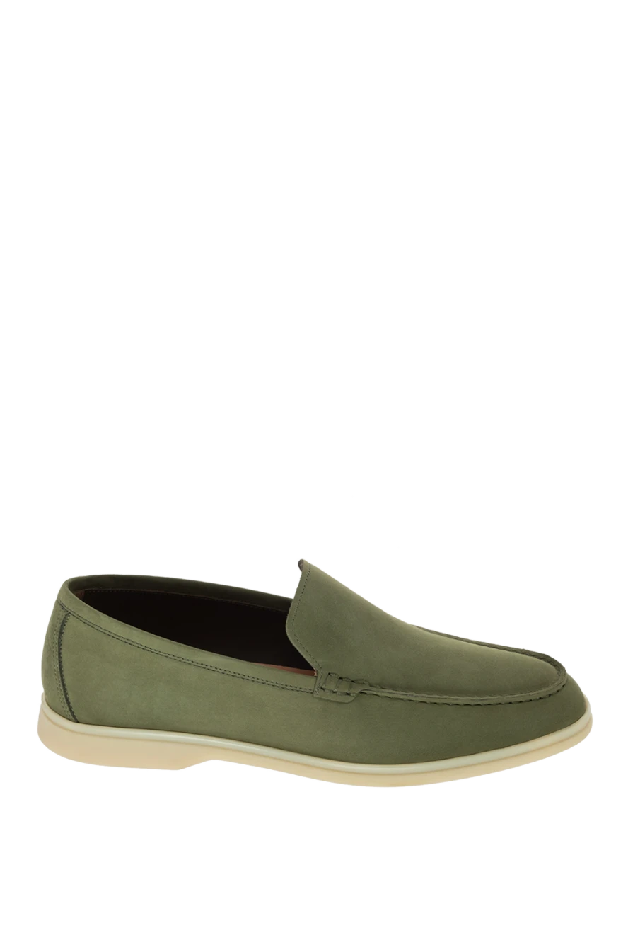 Cesare di Napoli man green nubuck loafers for men купить с ценами и фото 172412 - photo 1