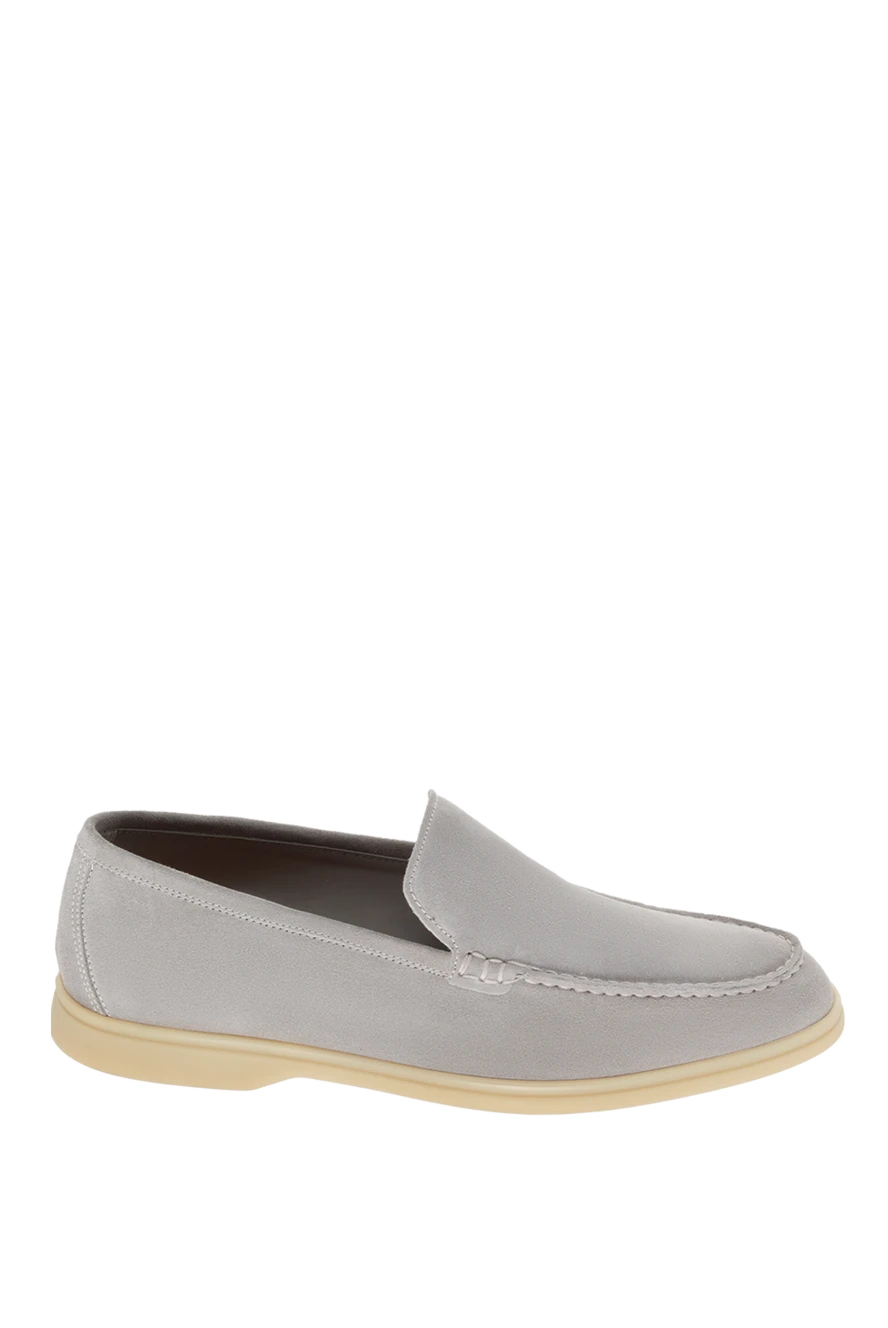 Cesare di Napoli man gray suede loafers for men купить с ценами и фото 172417 - photo 1