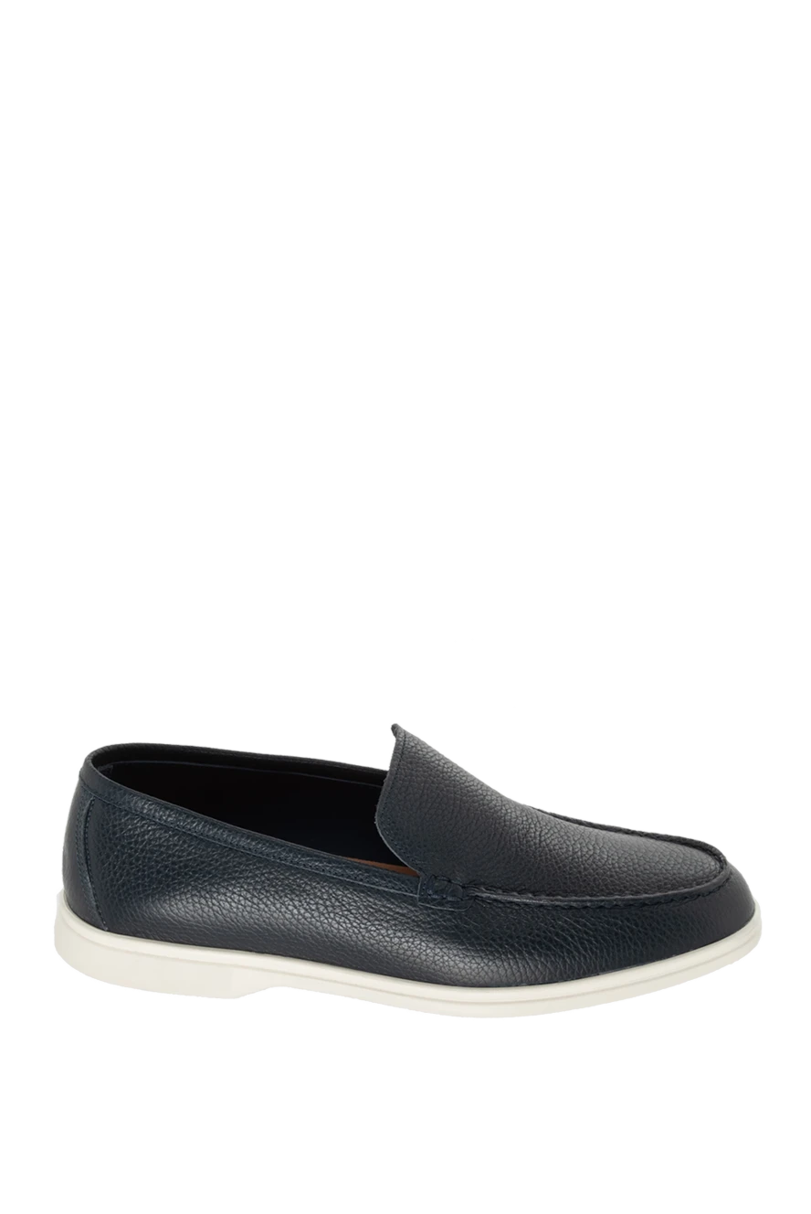 Cesare di Napoli man black leather loafers for men купить с ценами и фото 172418 - photo 1