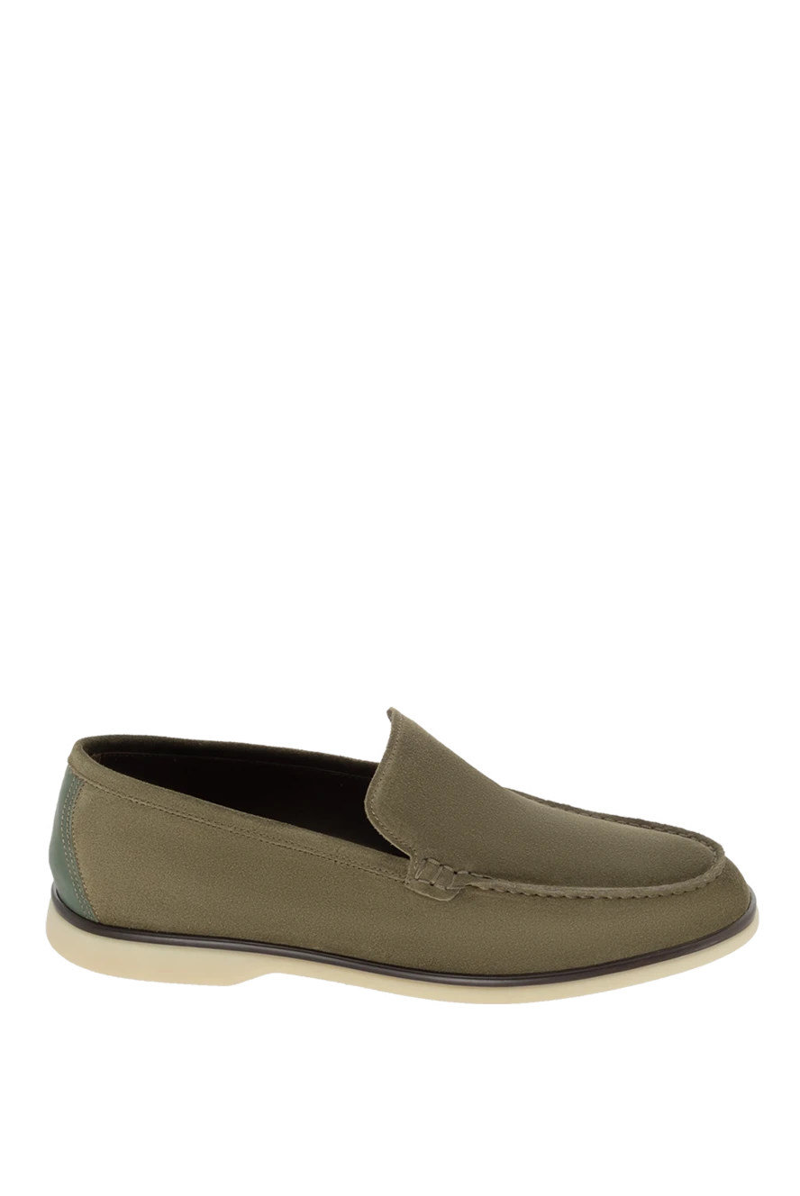 Cesare di Napoli man green suede loafers for men купить с ценами и фото 172420 - photo 1