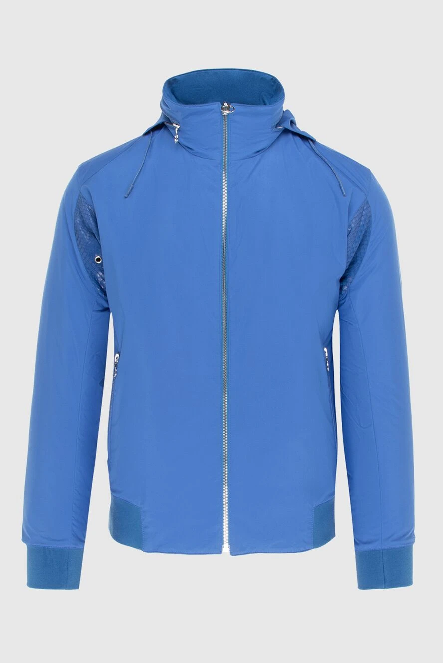 Seraphin куртка из кашемира, шелка и кожи питона голубая мужская 172448 - фото 1