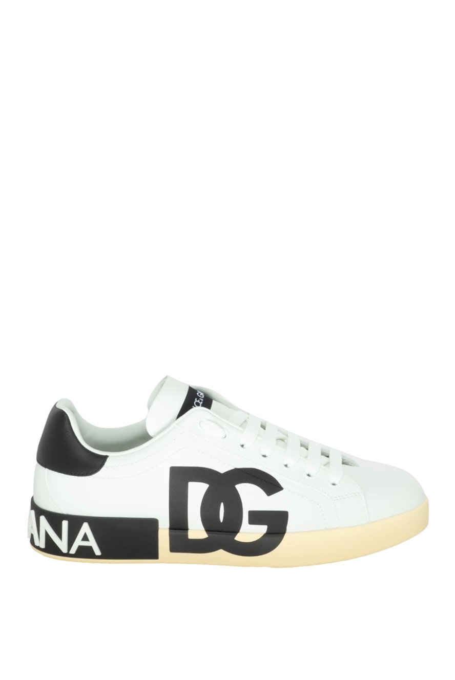 Dolce & Gabbana man white leather sneakers for men купить с ценами и фото 172624 - photo 1