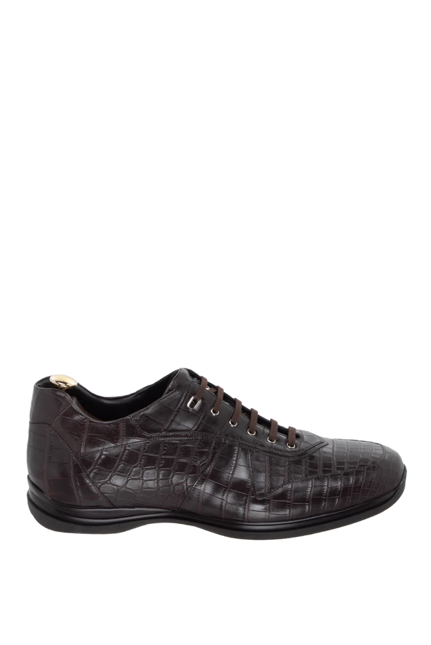 Stefano Ricci ерлерге арналған аллигатор былғарыдан жасалған қоңыр кроссовкалар 172732 - фото 1