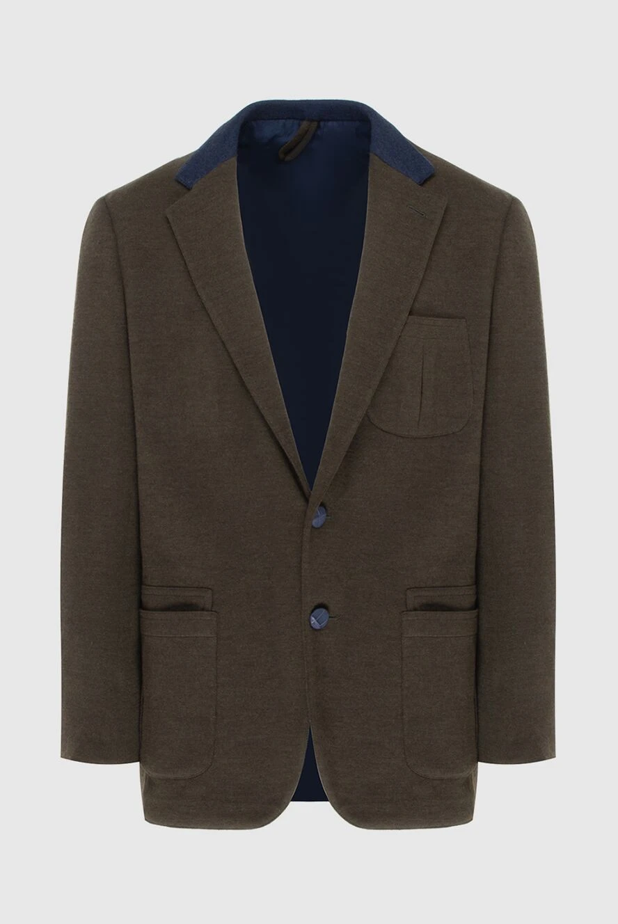 Stefano Ricci шерстяной пиджак темно оливкового цвета с контрастной отделкой
172749 - фото 1