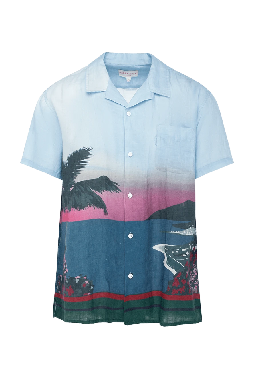 Derek Rose man blue linen shirt for men купить с ценами и фото 172882 - photo 1