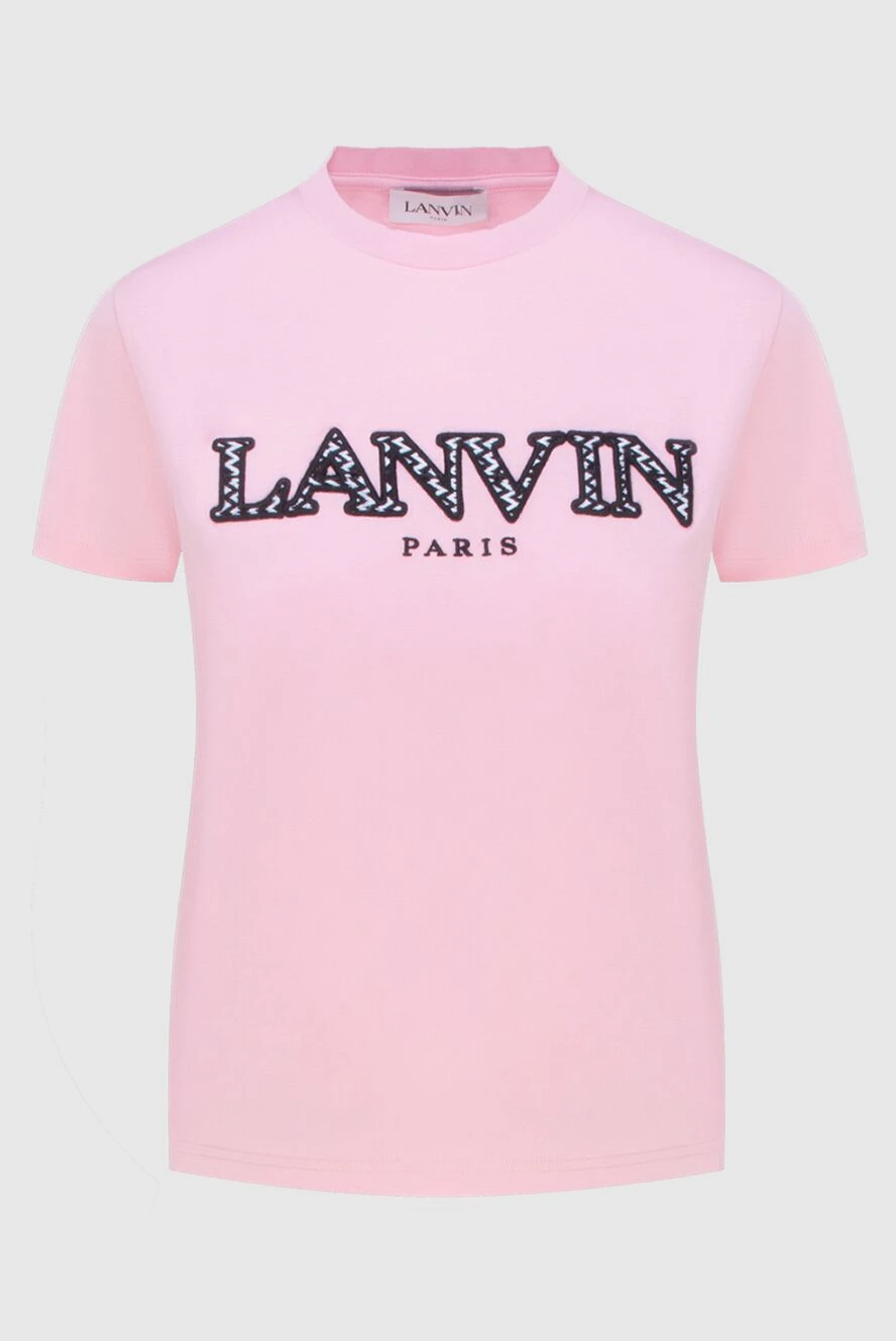 Lanvin Әйелдер әйелдерге арналған қызғылт мақтадан жасалған футболка купить с ценами и фото 172891 - фото 1