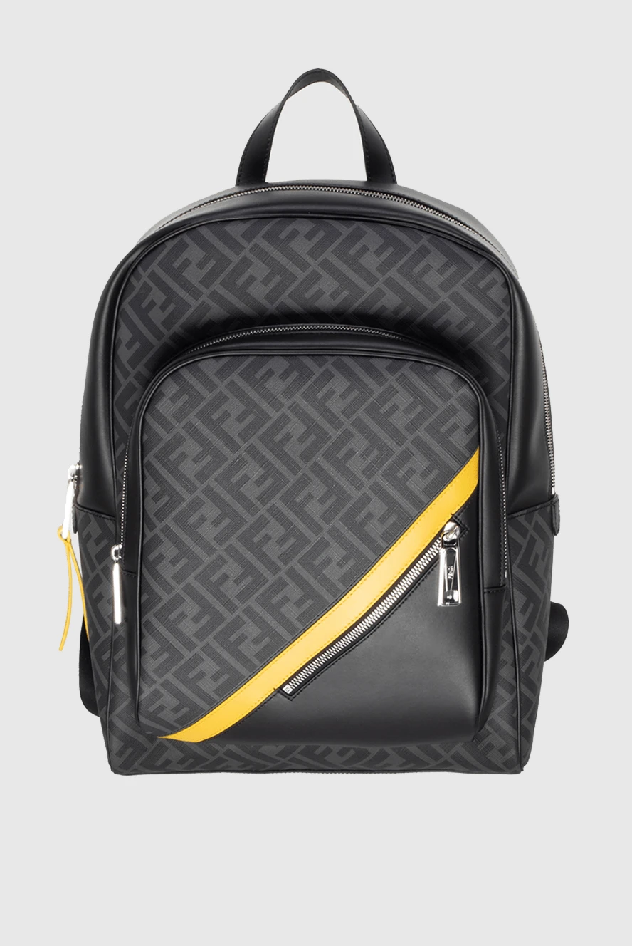 Fendi man black leather backpack for men купить с ценами и фото 172895 - photo 1