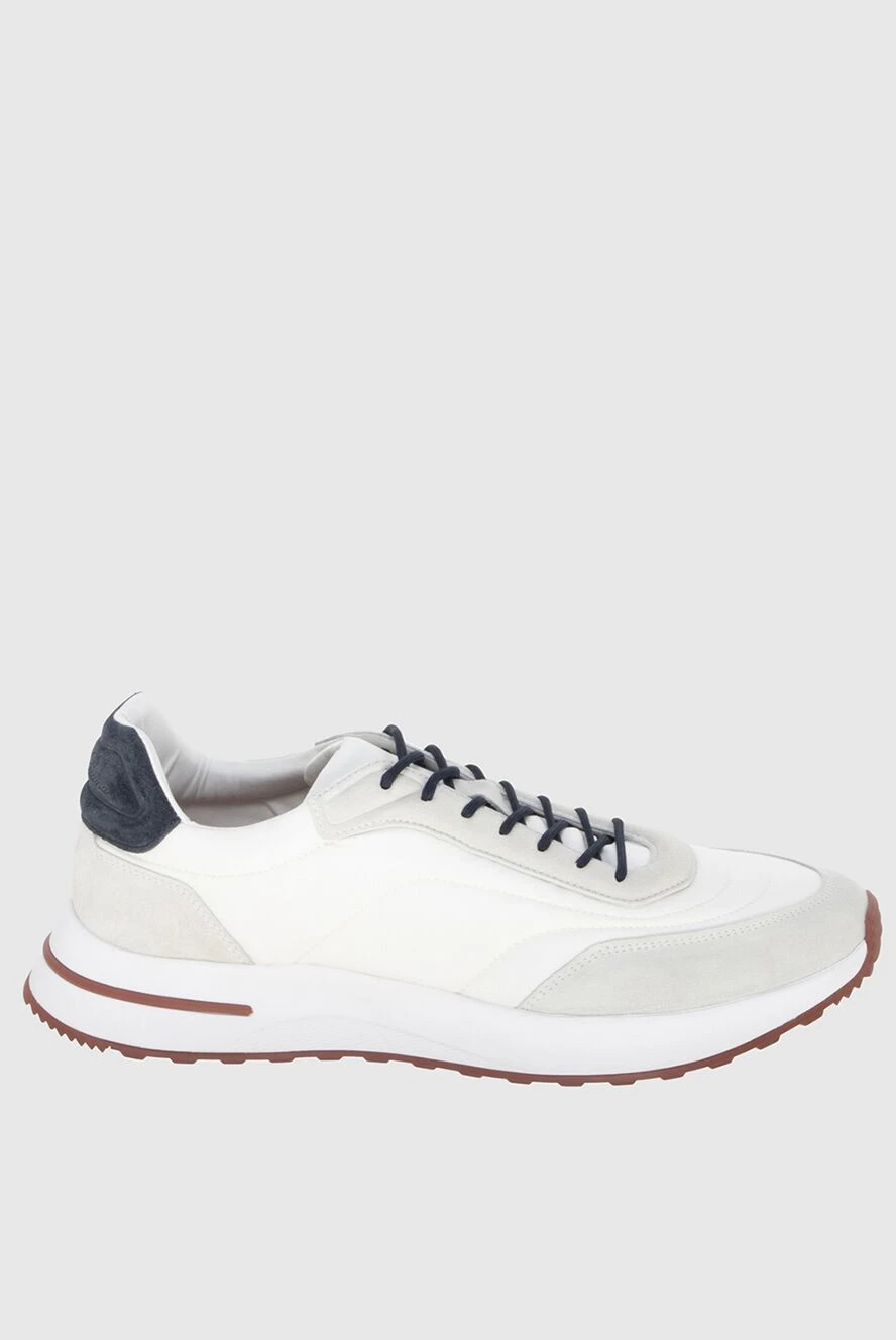 Loro Piana man sneakers in suede and polyester white for men купить с ценами и фото 172898 - photo 1