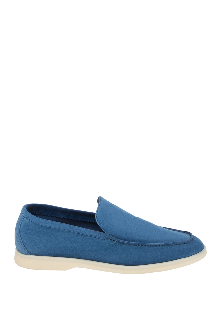 Loro Piana man blue suede loafers for men купить с ценами и фото 172910 - photo 1