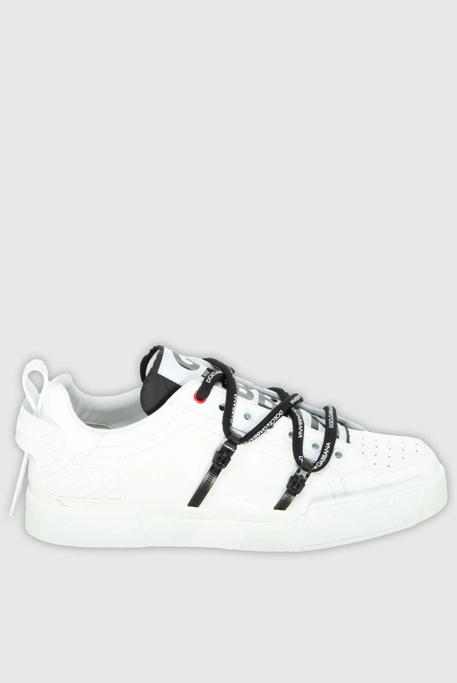 Dolce & Gabbana man white leather sneakers for men купить с ценами и фото 172929 - photo 1