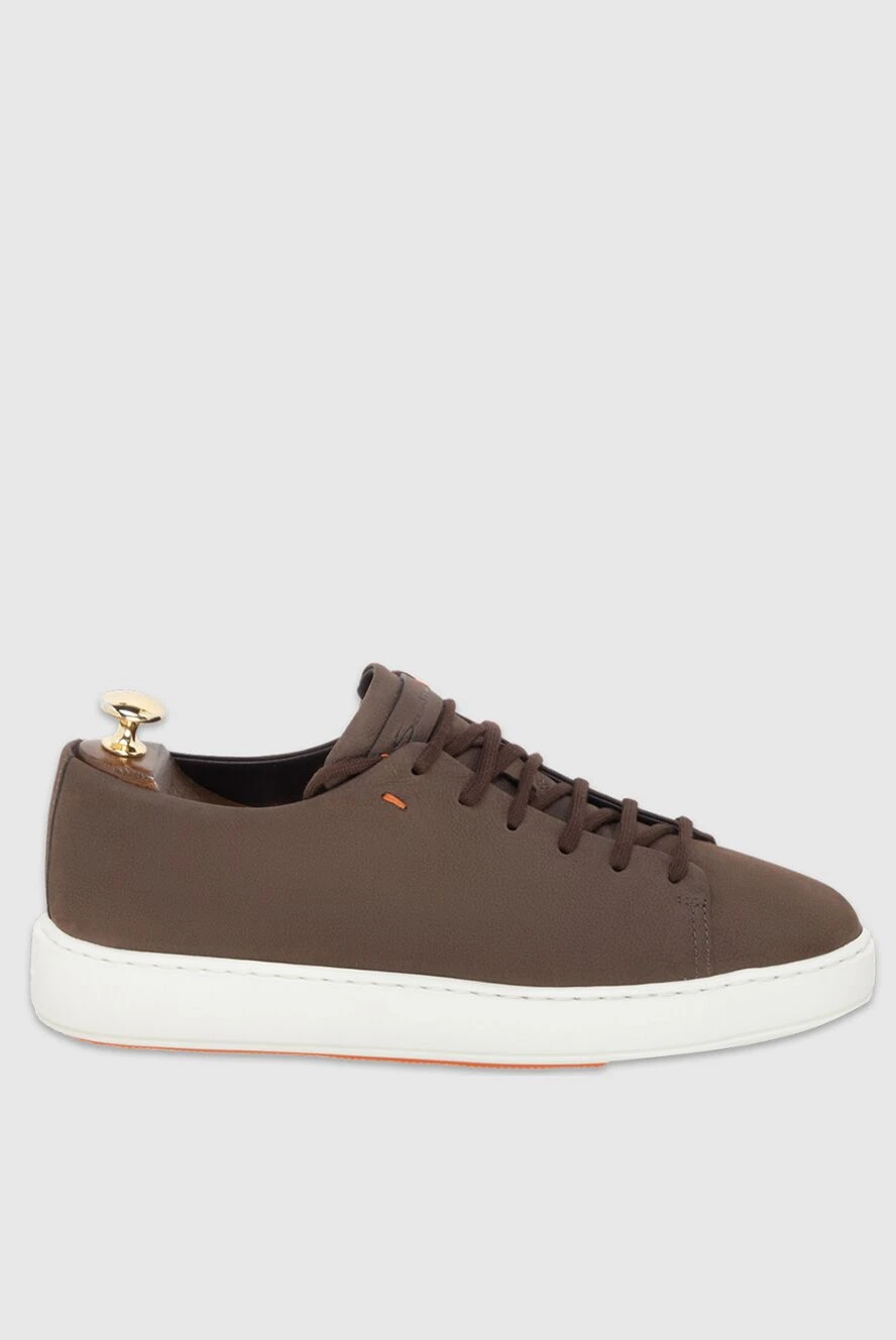 Santoni man brown nubuck sneakers for men купить с ценами и фото 172936 - photo 1