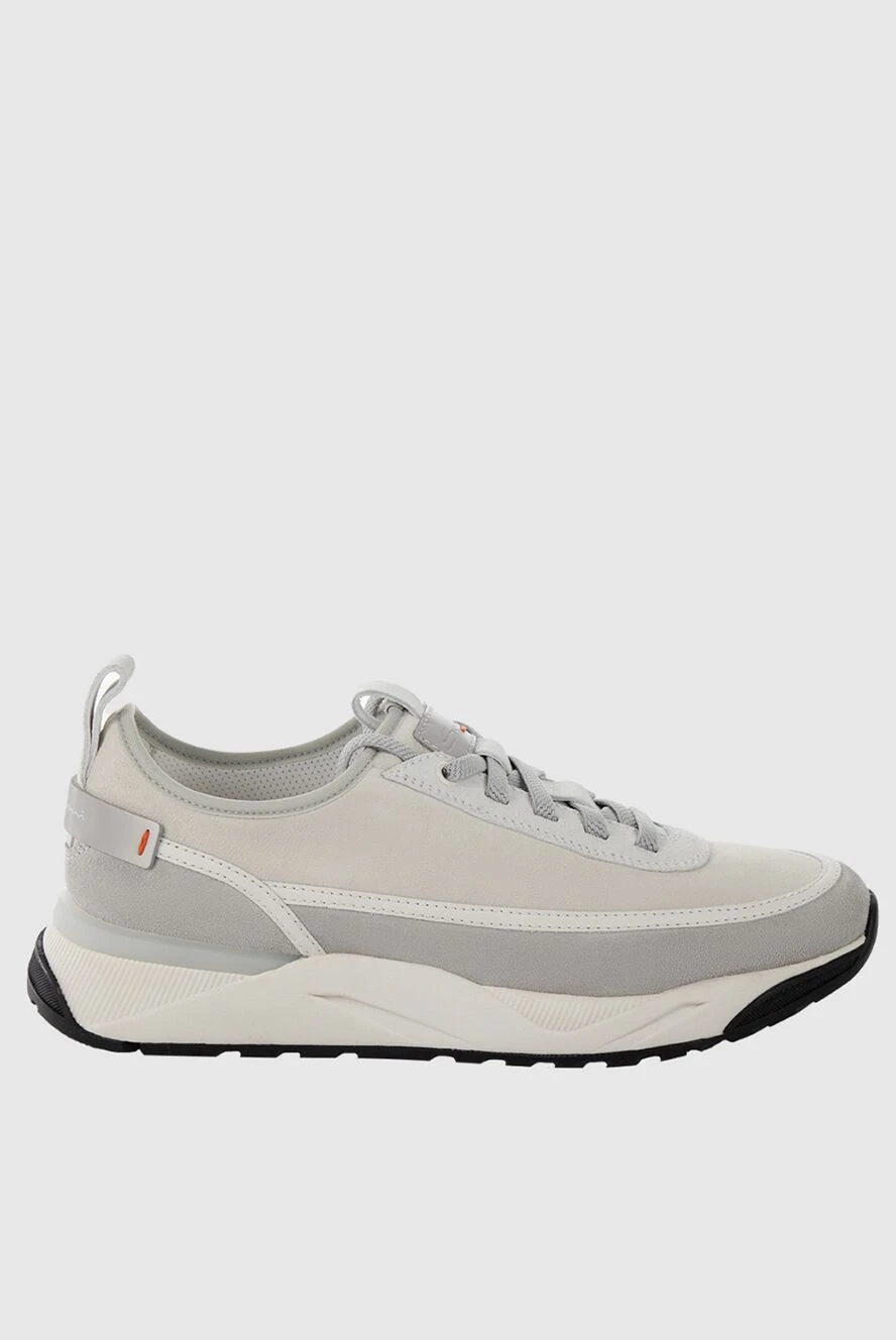 Santoni man gray leather sneakers for men купить с ценами и фото 172938 - photo 1