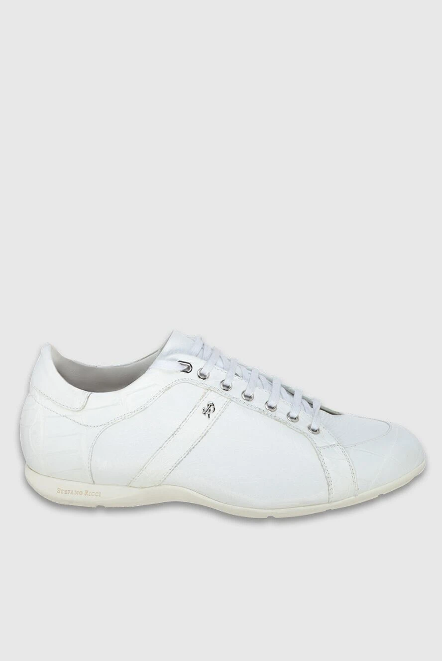 Stefano Ricci сникеры из кожи с вставкой кожи крокодила на пятке 172964 - фото 1