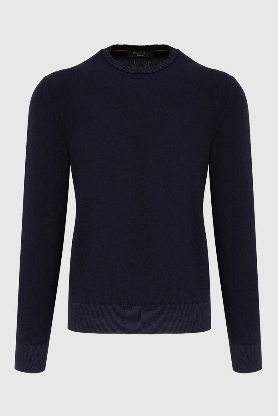 Loro Piana man cotton and silk jumper blue for men купить с ценами и фото 173002 - photo 1