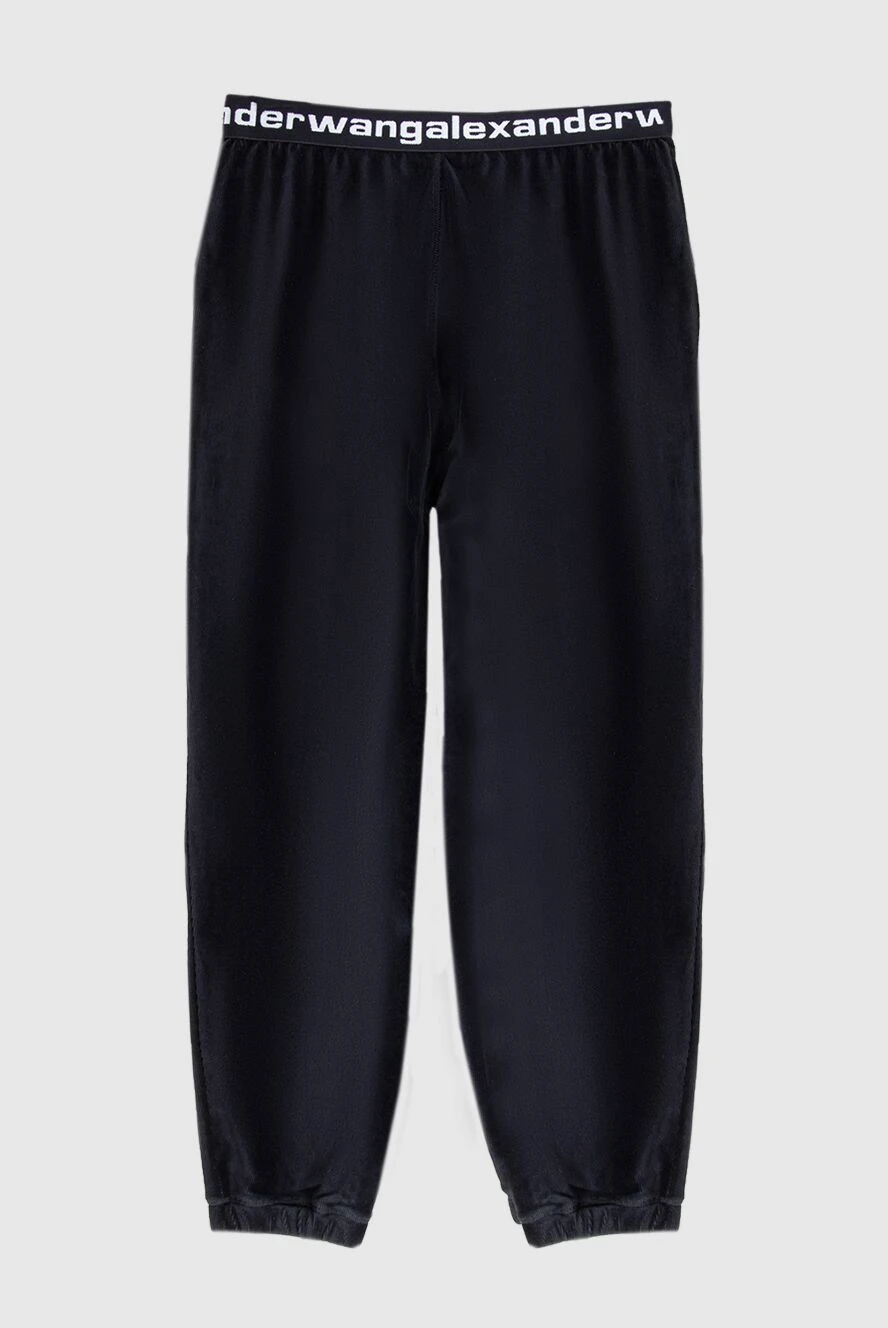 Alexanderwang woman black cotton and polyester trousers for women купить с ценами и фото 173046 - photo 1