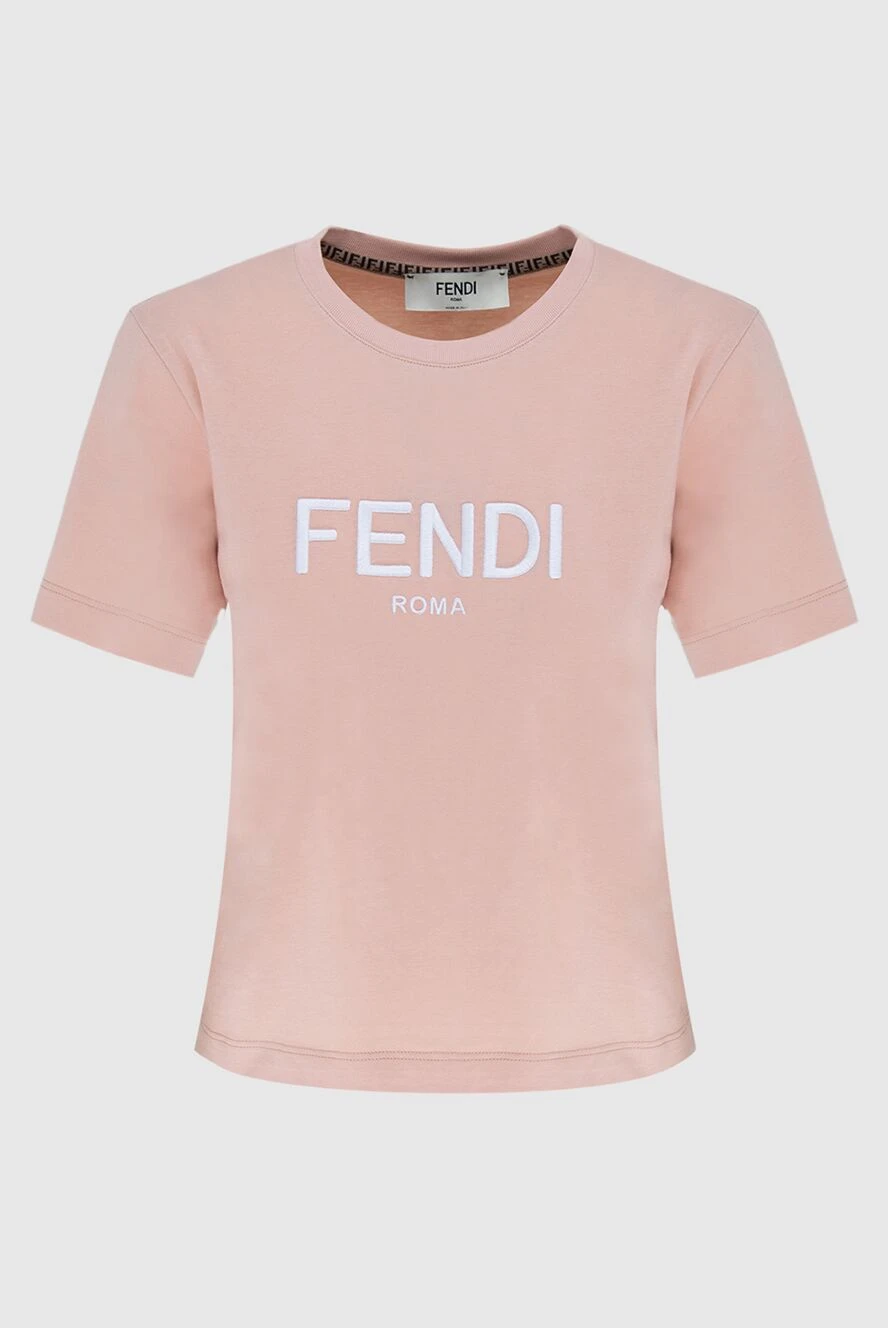 Fendi woman beige cotton t-shirt for women купить с ценами и фото 173054 - photo 1