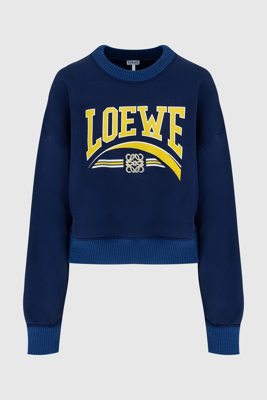 Loewe woman blue cotton sweatshirt for women купить с ценами и фото 173060 - photo 1