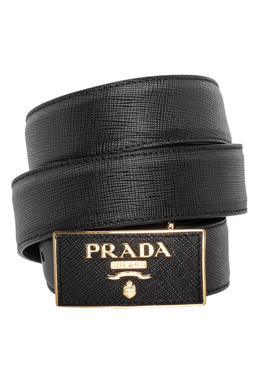 Prada Әйелдер қара әйелдер былғары белбеуі купить с ценами и фото 173117 - фото 1