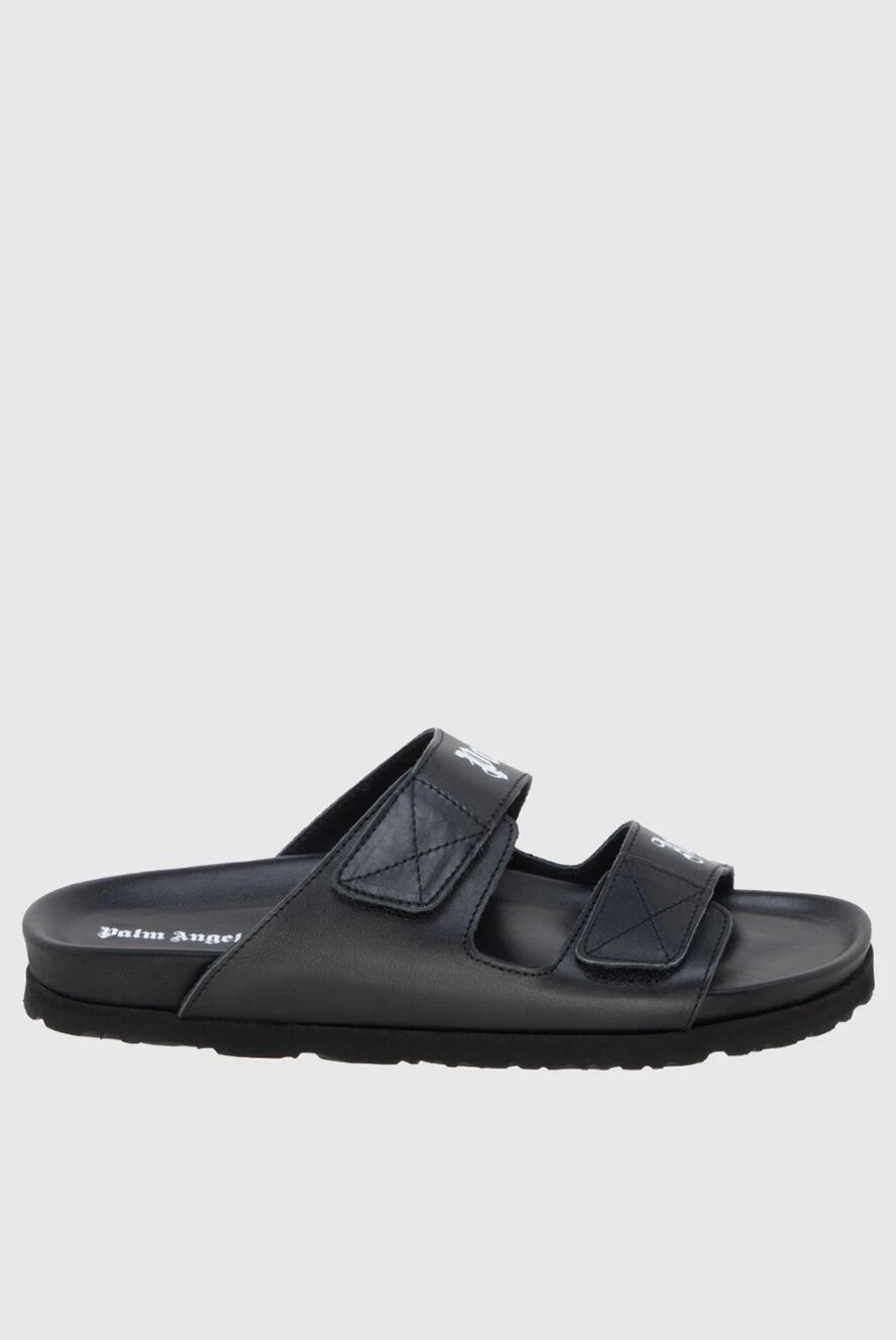 Palm Angels man black leather slippers for men купить с ценами и фото 173156 - photo 1