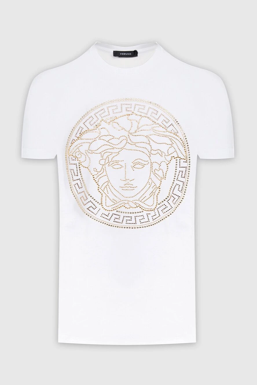 Versace man white cotton t-shirt for men купить с ценами и фото 173172 - photo 1