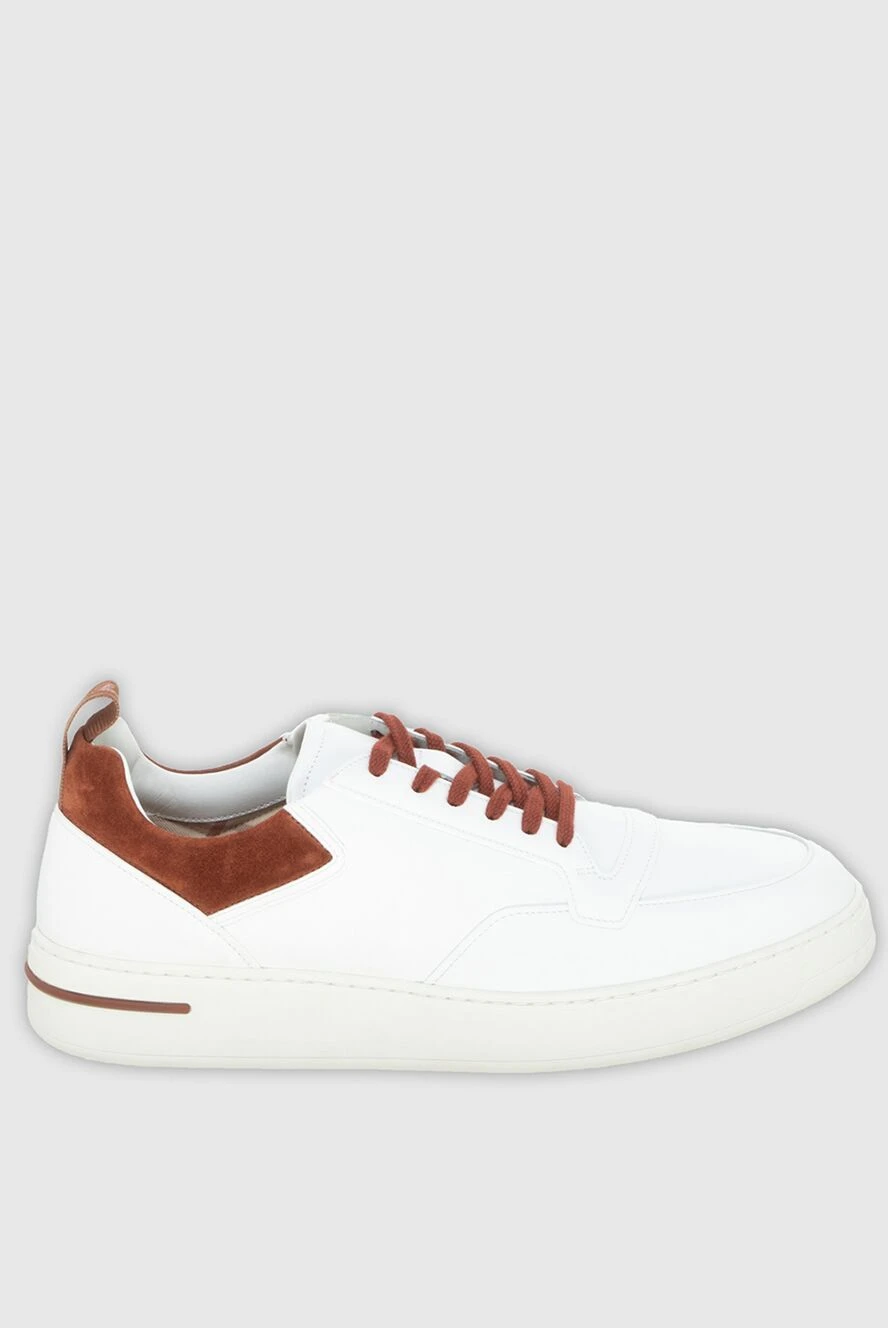 Loro Piana man white leather sneakers for men купить с ценами и фото 173186 - photo 1