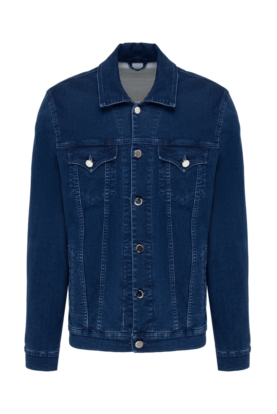 Scissor Scriptor man blue cotton denim jacket for men купить с ценами и фото 173201 - photo 1