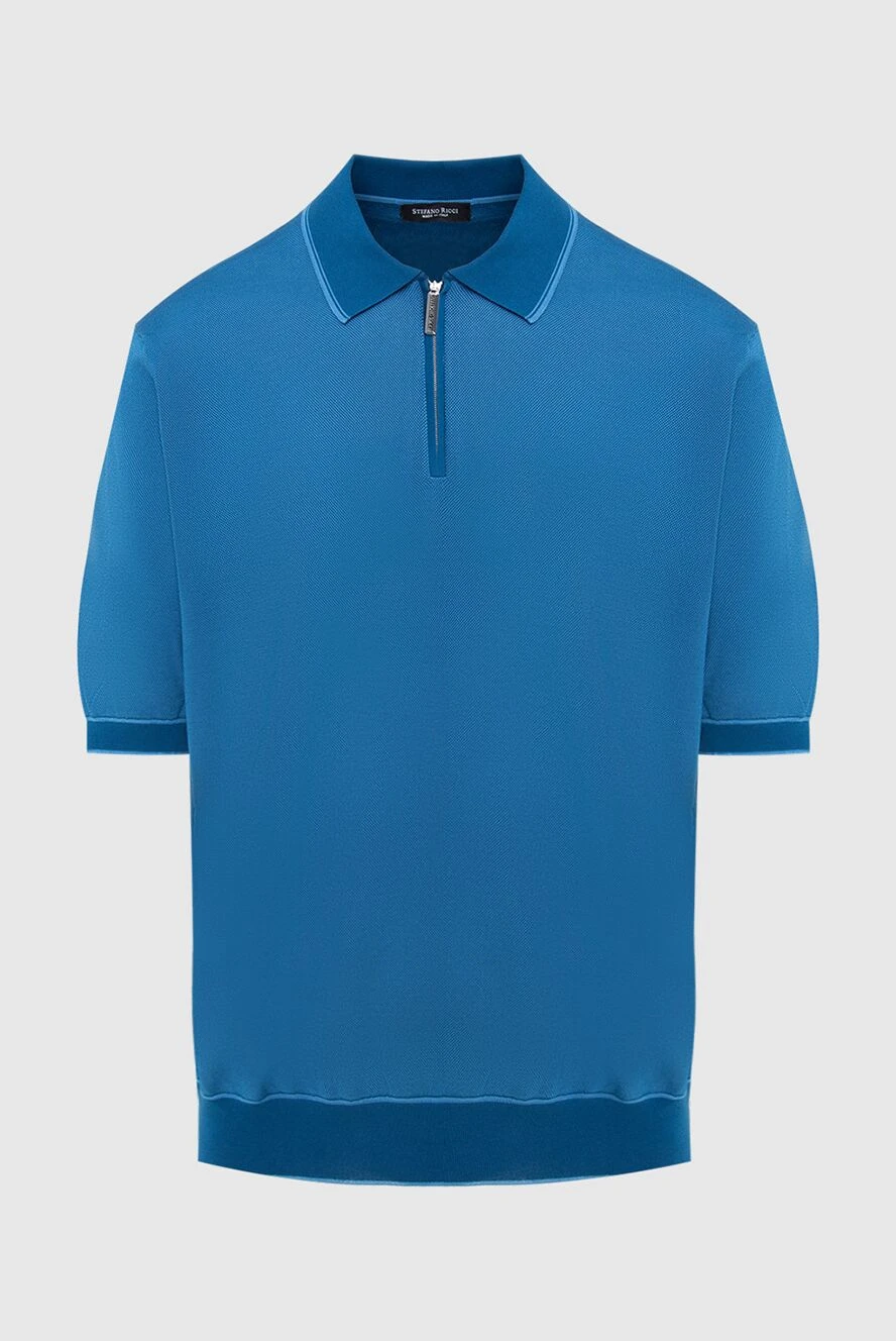 Stefano Ricci ерлерге арналған көк мақта және жібек поло 173247 - фото 1