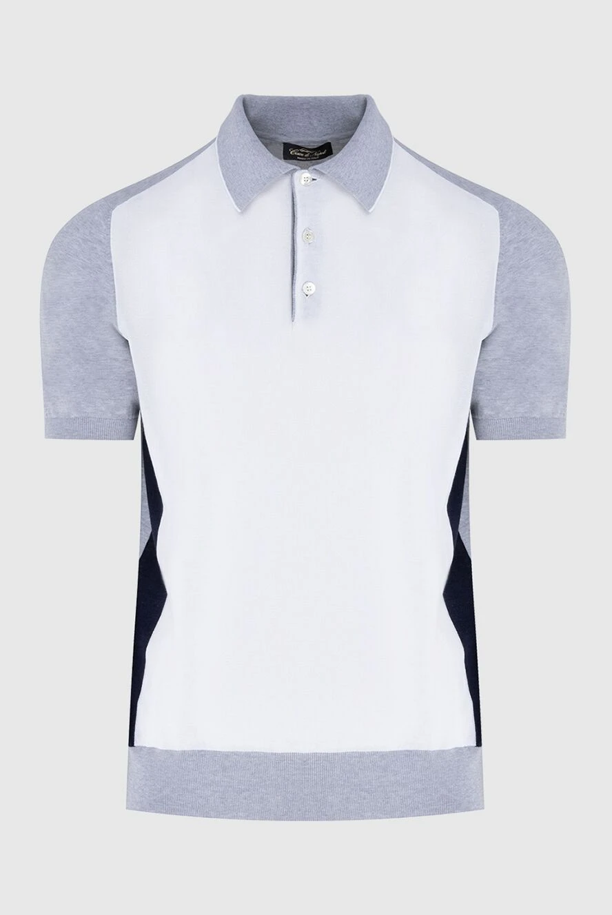 Cesare di Napoli man cotton and silk polo white for men купить с ценами и фото 173281 - photo 1