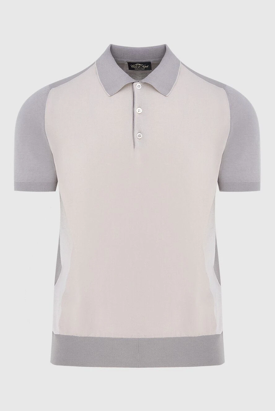 Cesare di Napoli man cotton and silk polo beige for men купить с ценами и фото 173282 - photo 1