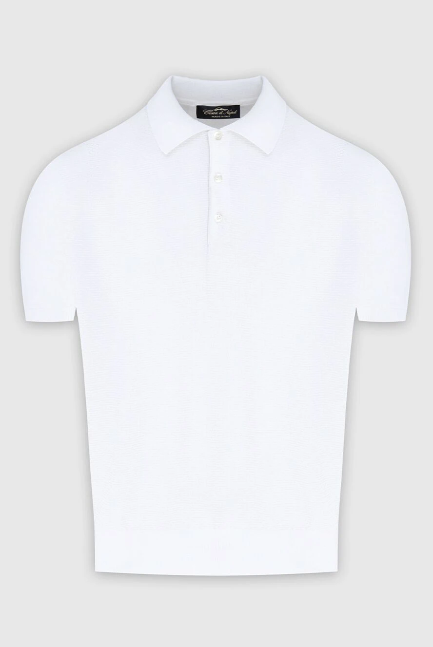 Cesare di Napoli man cotton and silk polo white for men купить с ценами и фото 173283 - photo 1