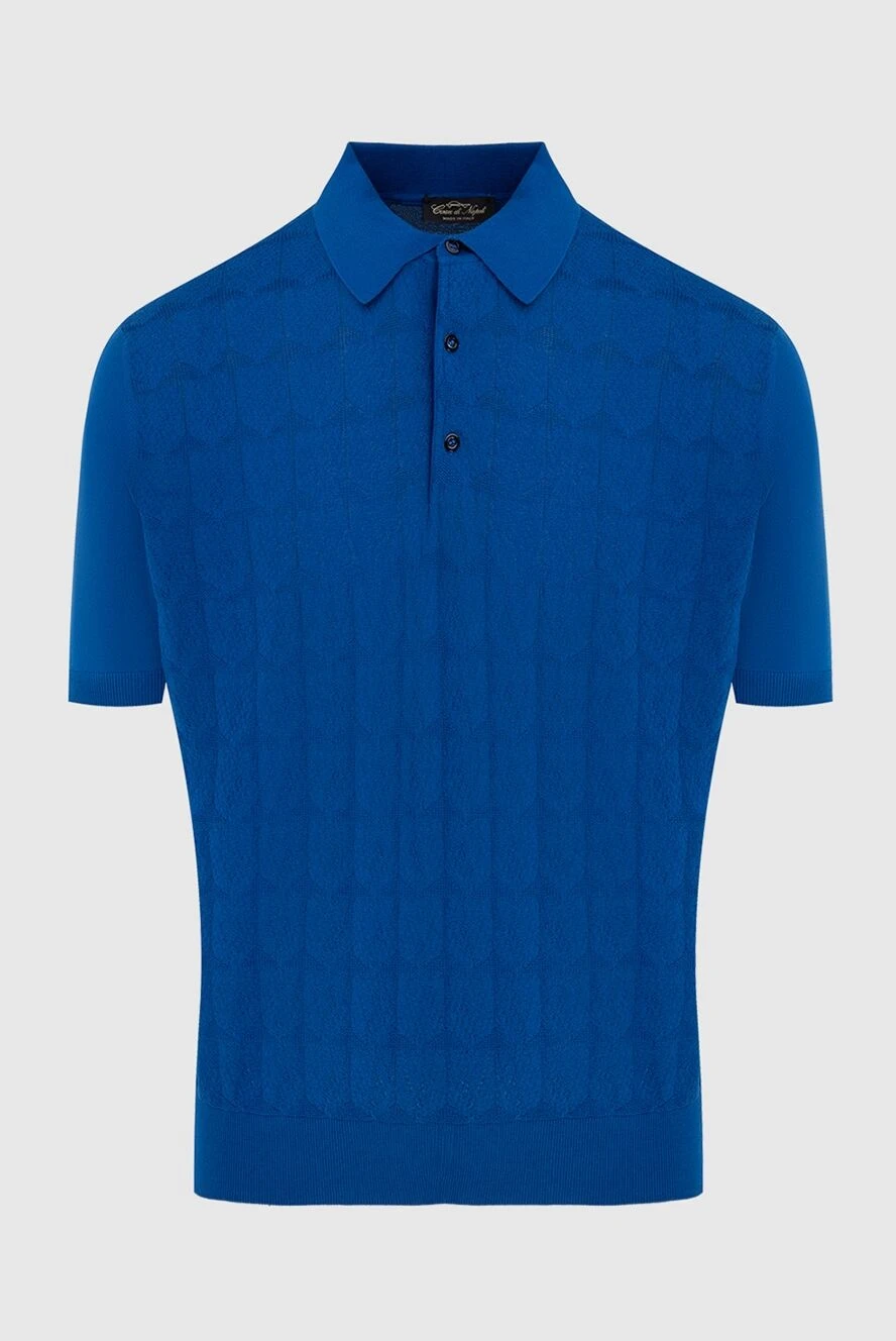 Cesare di Napoli man cotton polo blue for men купить с ценами и фото 173369 - photo 1