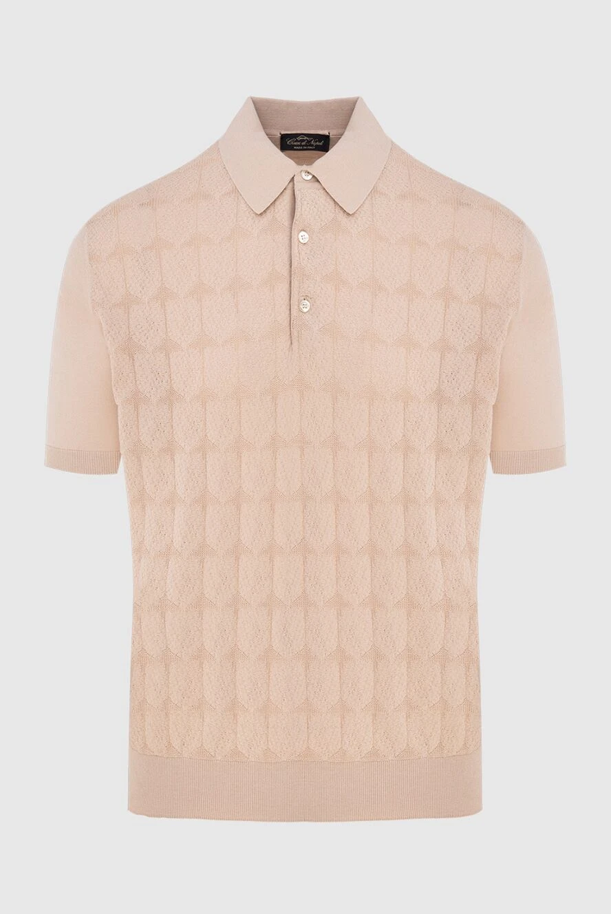 Cesare di Napoli man cotton and silk polo beige for men купить с ценами и фото 173370 - photo 1